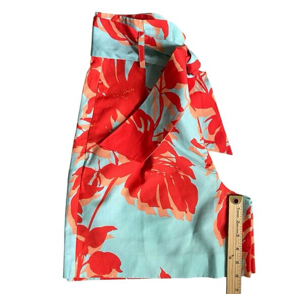 Tyler Boe Women Linen Paper Bag Shorts S/4 Floral Pleated Front High Rise Beach - Picture 5 of 8